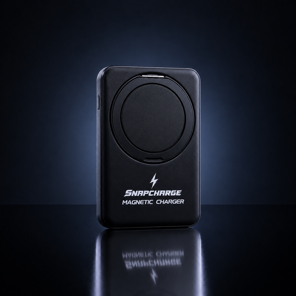 SnapCharge MagCharge X1 5000mAh magnetic wireless power bank – front view with SnapCharge Magnetic Charger branding