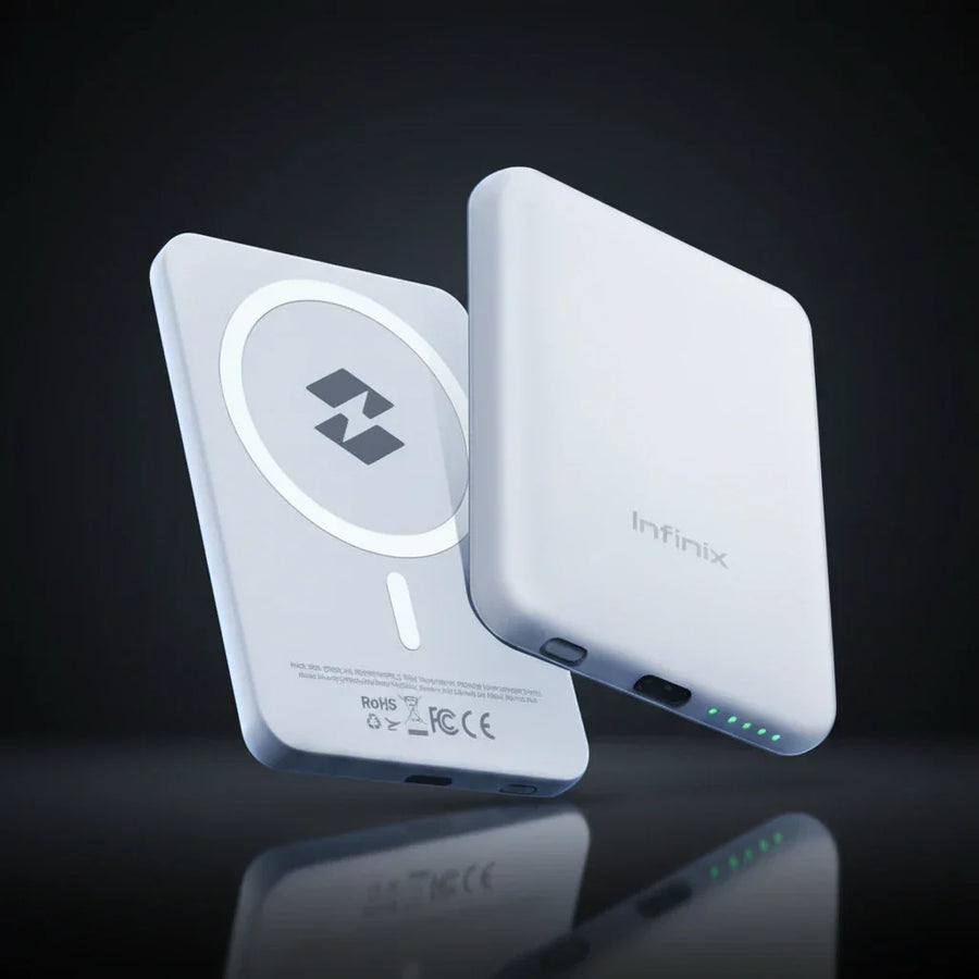 Infinix MagPower 3000mAh magnetic wireless charger, slim portable design